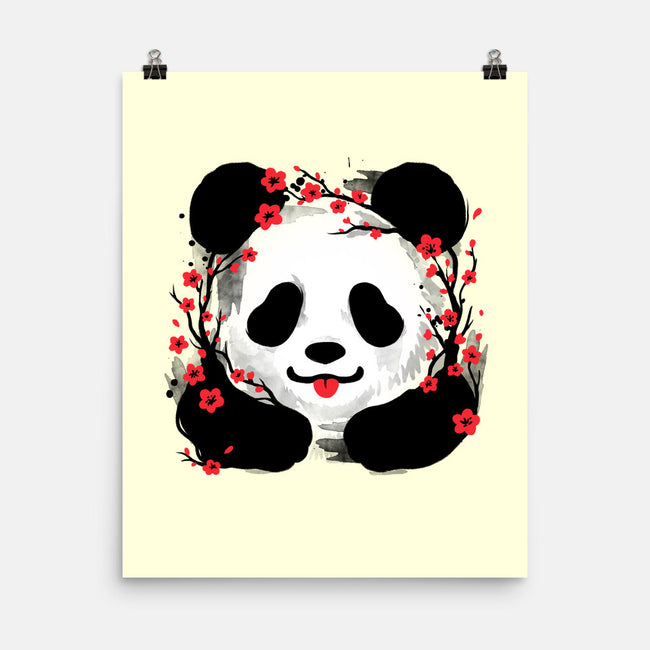 Sakura Panda-None-Matte-Poster-NemiMakeit