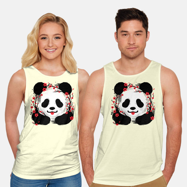 Sakura Panda-Unisex-Basic-Tank-NemiMakeit
