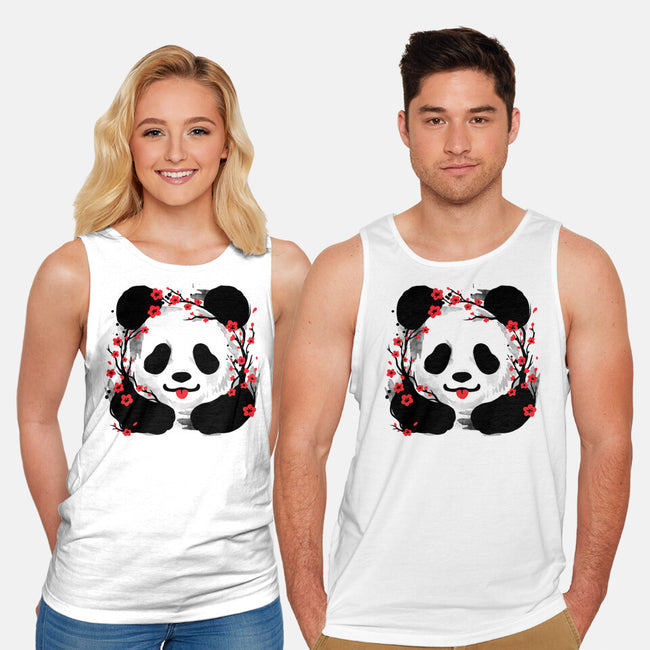Sakura Panda-Unisex-Basic-Tank-NemiMakeit