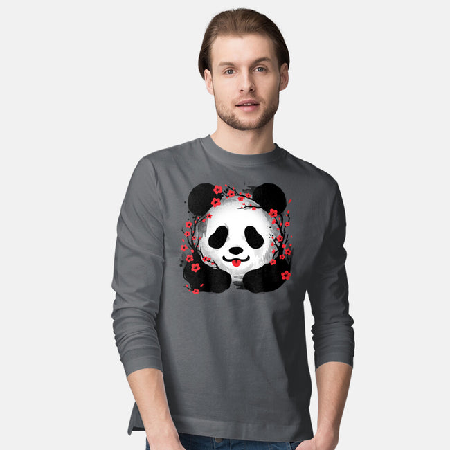 Sakura Panda-Mens-Long Sleeved-Tee-NemiMakeit