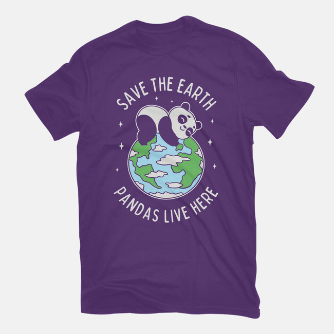 Save The Earth Pandas Live Here-Womens-Fitted-Tee-brunopires