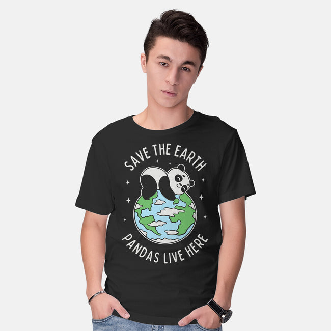 Save The Earth Pandas Live Here-Mens-Basic-Tee-brunopires