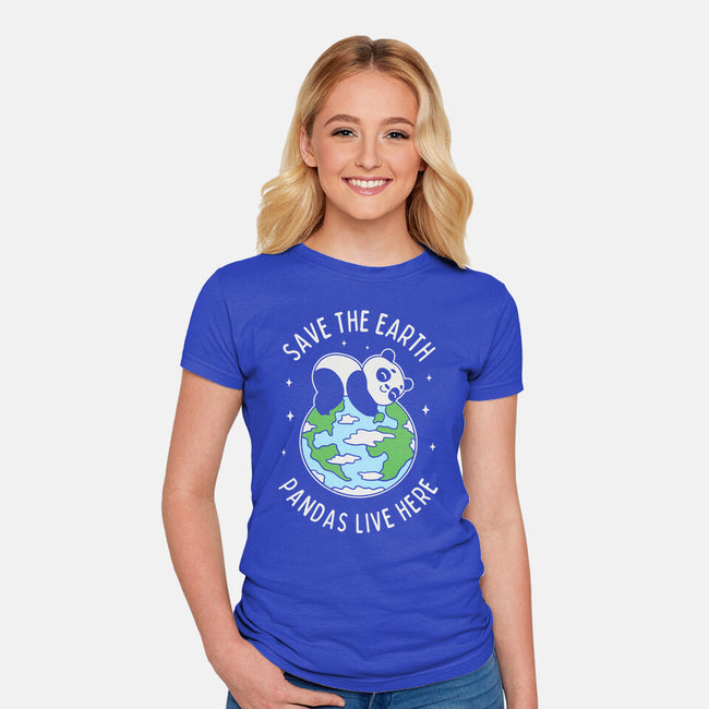 Save The Earth Pandas Live Here-Womens-Fitted-Tee-brunopires