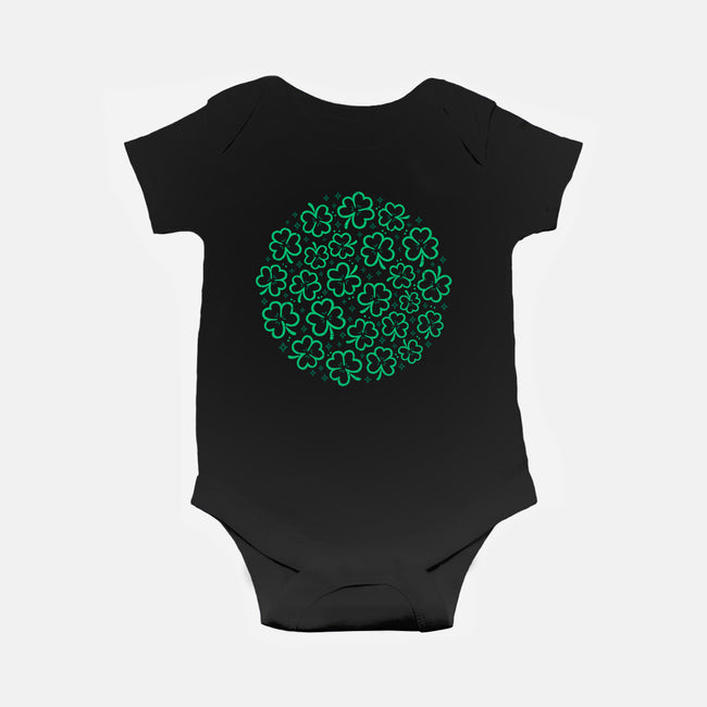 Green Shamrocks-Baby-Basic-Onesie-xMorfina