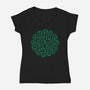 Green Shamrocks-Womens-V-Neck-Tee-xMorfina