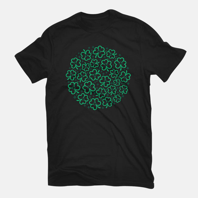 Green Shamrocks-Unisex-Basic-Tee-xMorfina