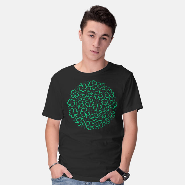 Green Shamrocks-Mens-Basic-Tee-xMorfina