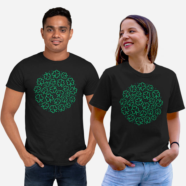 Green Shamrocks-Unisex-Basic-Tee-xMorfina