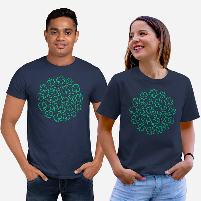 Green Shamrocks-Unisex-Basic-Tee-xMorfina