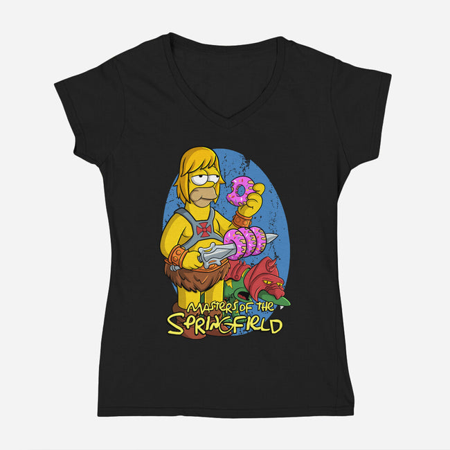 Masters Of The Springfield-Womens-V-Neck-Tee-Nihon Bunka