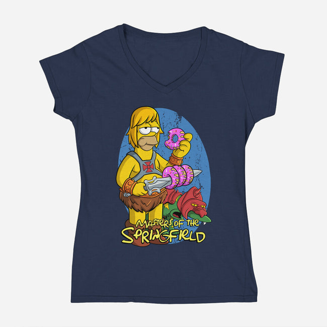 Masters Of The Springfield-Womens-V-Neck-Tee-Nihon Bunka