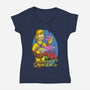 Masters Of The Springfield-Womens-V-Neck-Tee-Nihon Bunka