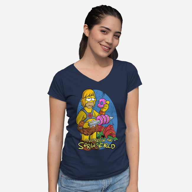 Masters Of The Springfield-Womens-V-Neck-Tee-Nihon Bunka