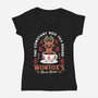 Wortox Red Tea Emblem-Womens-V-Neck-Tee-LAGELANTEE