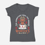 Wortox Red Tea Emblem-Womens-V-Neck-Tee-LAGELANTEE