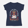 Wortox Red Tea Emblem-Womens-V-Neck-Tee-LAGELANTEE