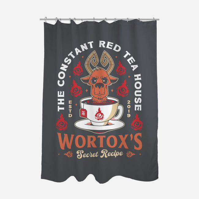 Wortox Red Tea Emblem-None-Polyester-Shower Curtain-LAGELANTEE