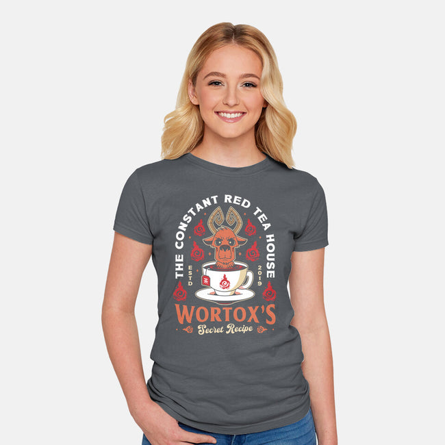 Wortox Red Tea Emblem-Womens-Fitted-Tee-LAGELANTEE