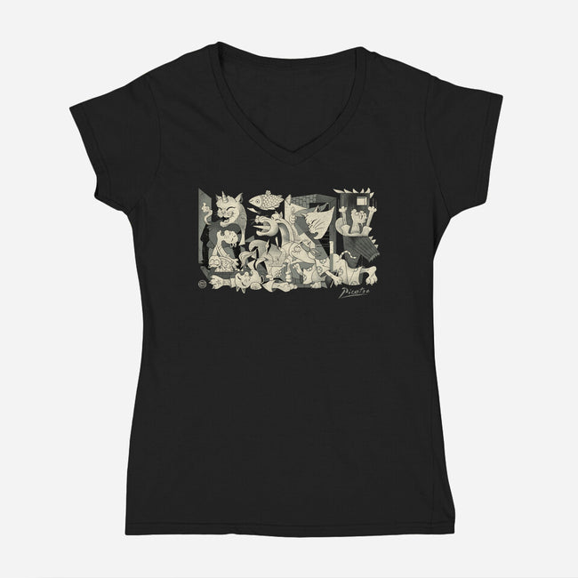 Guerni-Cats-Womens-V-Neck-Tee-vp021