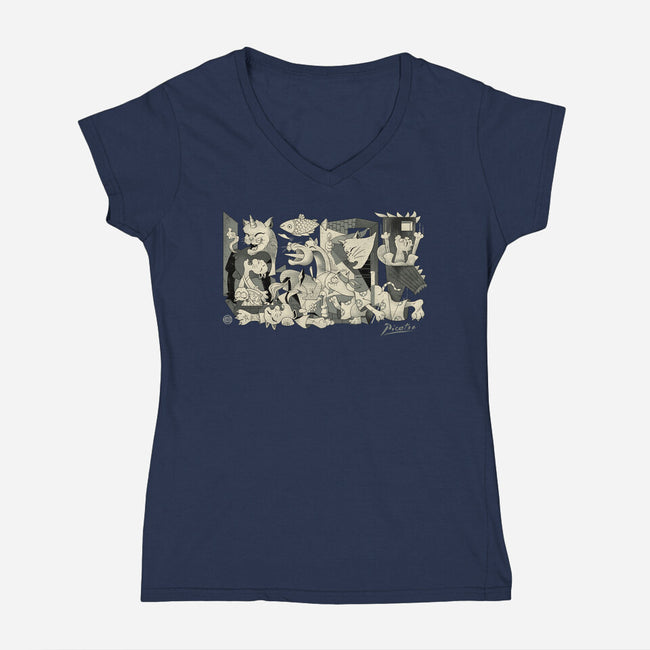 Guerni-Cats-Womens-V-Neck-Tee-vp021