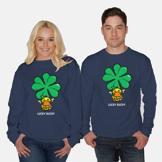 Lucky Ducky-Unisex-Crew Neck-Sweatshirt-krisren28