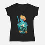 Buster Sword Hero-Womens-V-Neck-Tee-dandingeroz