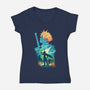 Buster Sword Hero-Womens-V-Neck-Tee-dandingeroz