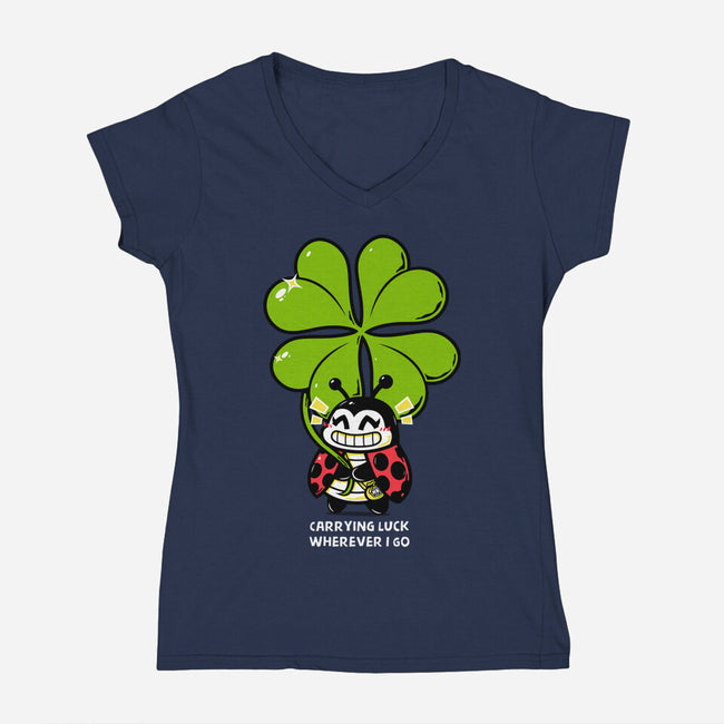 Carrying Luck-Womens-V-Neck-Tee-krisren28