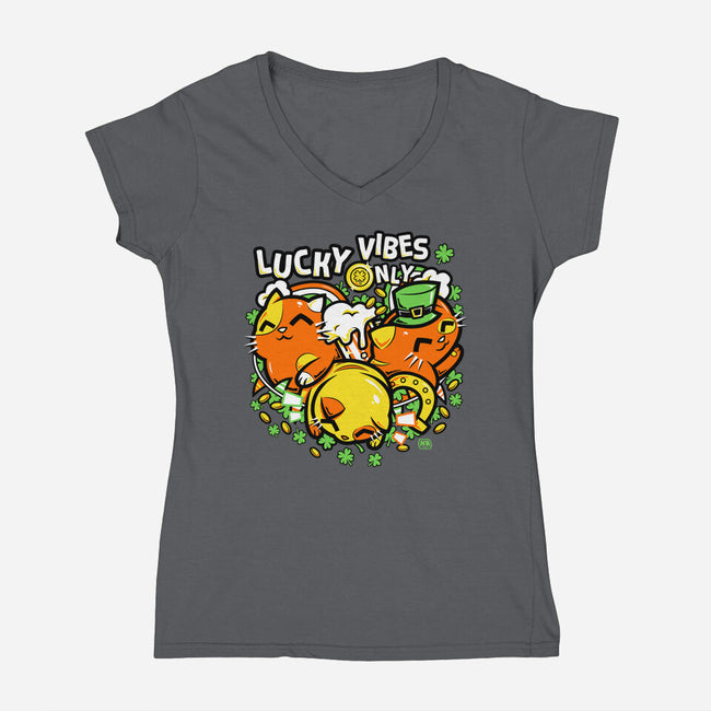 Lucky Vibes Only-Womens-V-Neck-Tee-krisren28