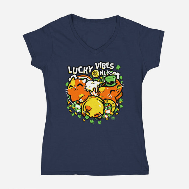 Lucky Vibes Only-Womens-V-Neck-Tee-krisren28