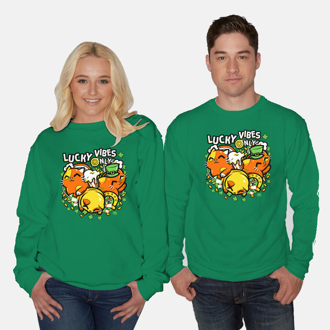 Lucky Vibes Only-Unisex-Crew Neck-Sweatshirt-krisren28