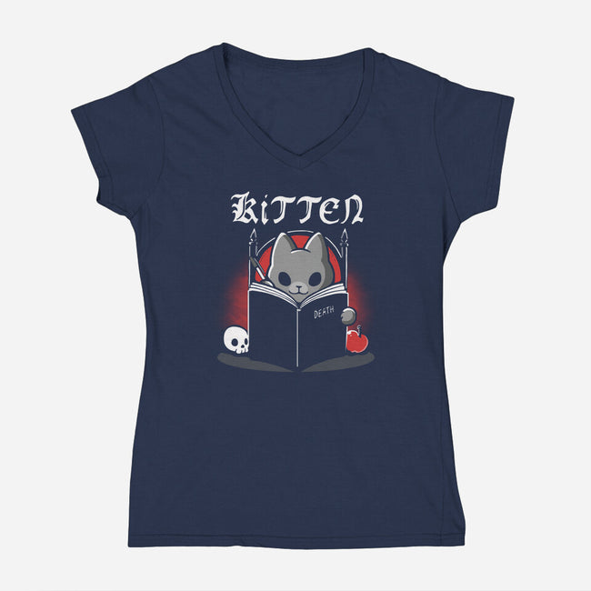 Kitten Murder-Womens-V-Neck-Tee-Vallina84