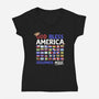 God Bless America-Womens-V-Neck-Tee-Geekydog