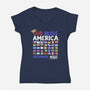 God Bless America-Womens-V-Neck-Tee-Geekydog