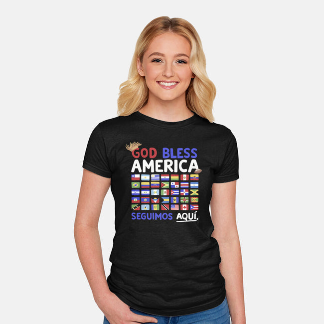 God Bless America-Womens-Fitted-Tee-Geekydog