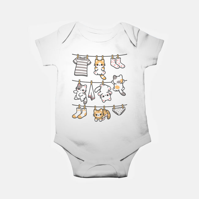 Kitten Laundry Day-Baby-Basic-Onesie-NemiMakeit