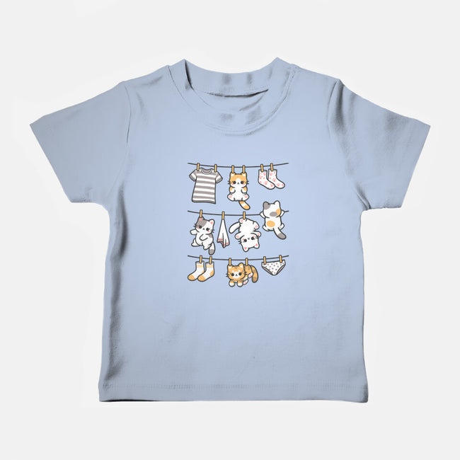 Kitten Laundry Day-Baby-Basic-Tee-NemiMakeit