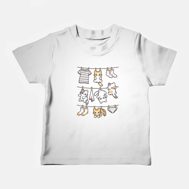 Kitten Laundry Day-Baby-Basic-Tee-NemiMakeit