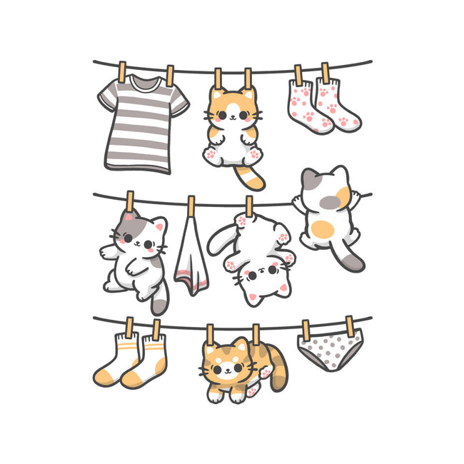 Kitten Laundry Day-None-Glossy-Sticker-NemiMakeit