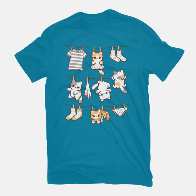 Kitten Laundry Day-Womens-Basic-Tee-NemiMakeit