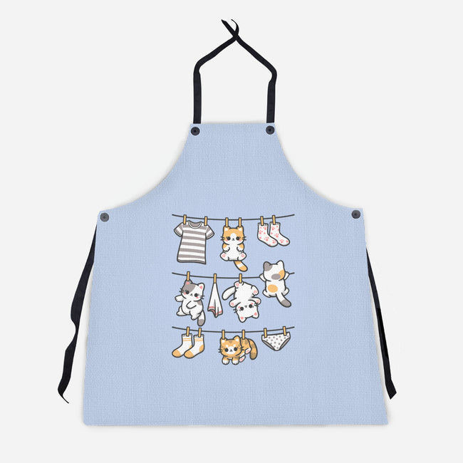 Kitten Laundry Day-Unisex-Kitchen-Apron-NemiMakeit