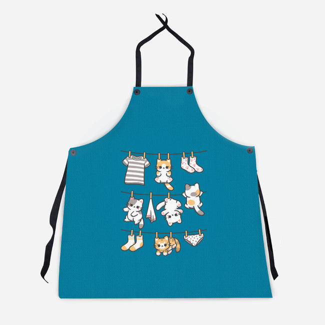 Kitten Laundry Day-Unisex-Kitchen-Apron-NemiMakeit