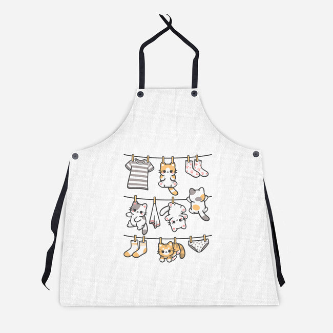 Kitten Laundry Day-Unisex-Kitchen-Apron-NemiMakeit