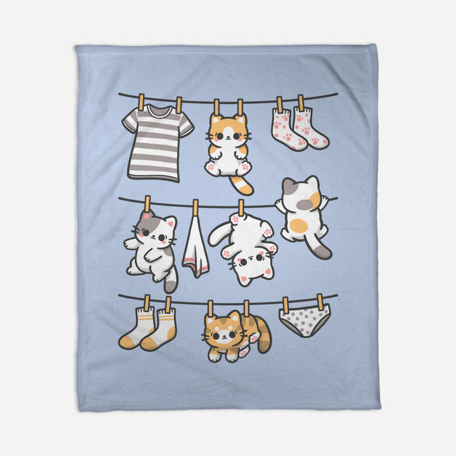 Kitten Laundry Day-None-Fleece-Blanket-NemiMakeit