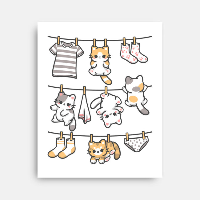 Kitten Laundry Day-None-Stretched-Canvas-NemiMakeit
