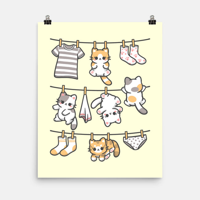 Kitten Laundry Day-None-Matte-Poster-NemiMakeit