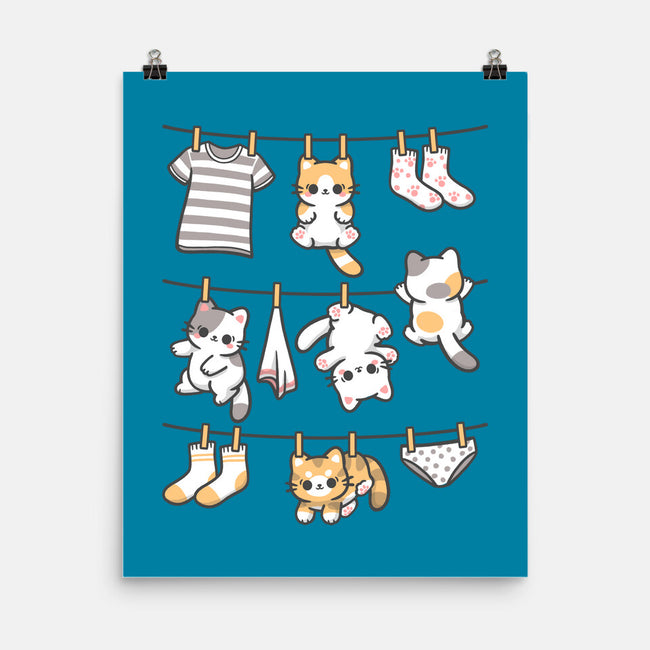 Kitten Laundry Day-None-Matte-Poster-NemiMakeit