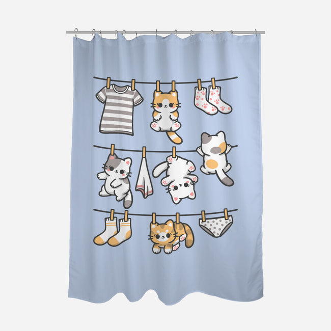 Kitten Laundry Day-None-Polyester-Shower Curtain-NemiMakeit