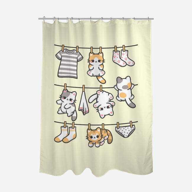 Kitten Laundry Day-None-Polyester-Shower Curtain-NemiMakeit
