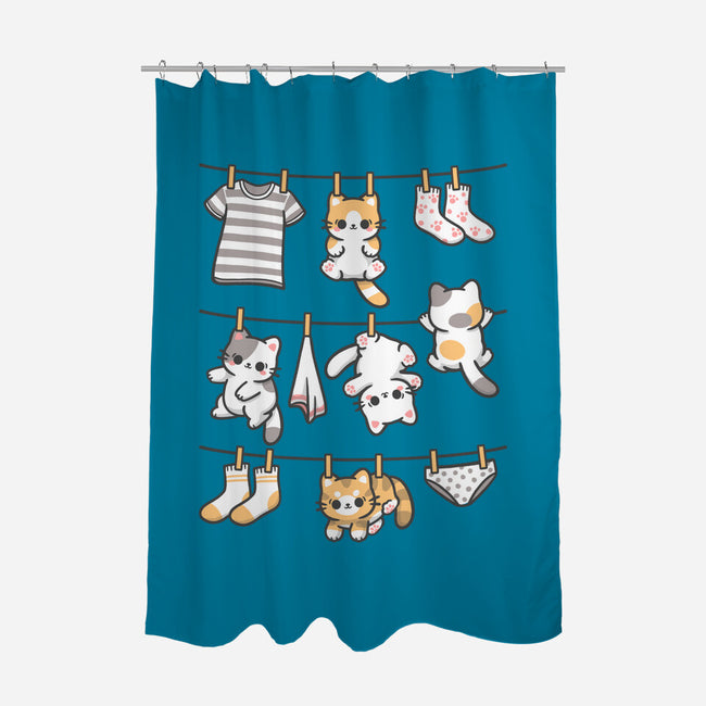 Kitten Laundry Day-None-Polyester-Shower Curtain-NemiMakeit